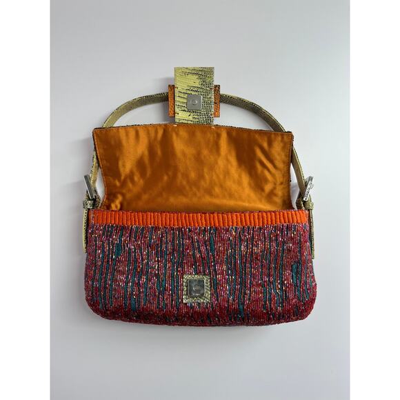 Fendi baguette vintage multicolor glitter beaded shoulder bag - Picture 5 of 11